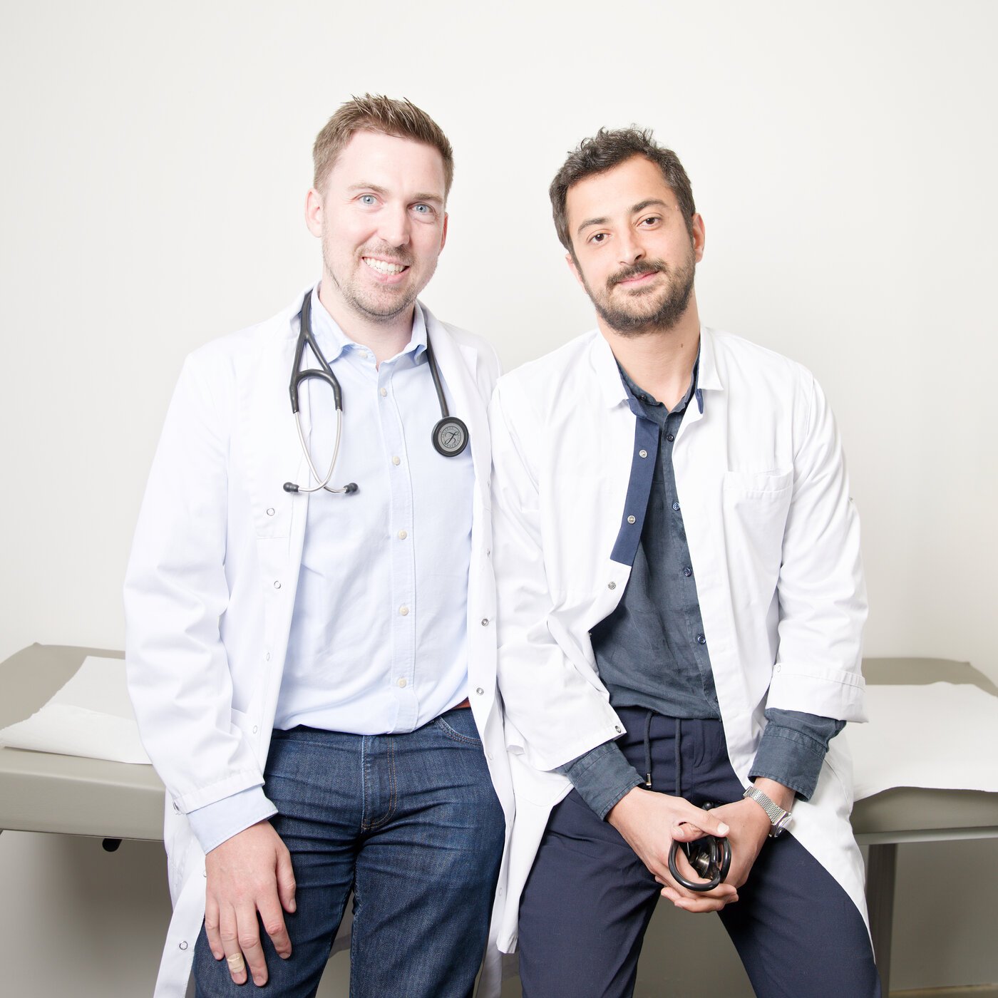 El Dr. Pablo Beckers y el Dr. Ghali Sqalli en el Centre Médical Martine Rixhon